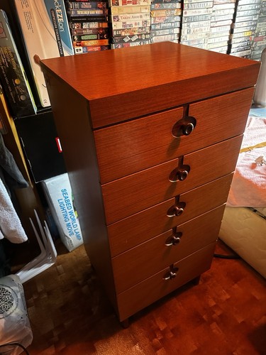Large mahogany tallboy chest - large,