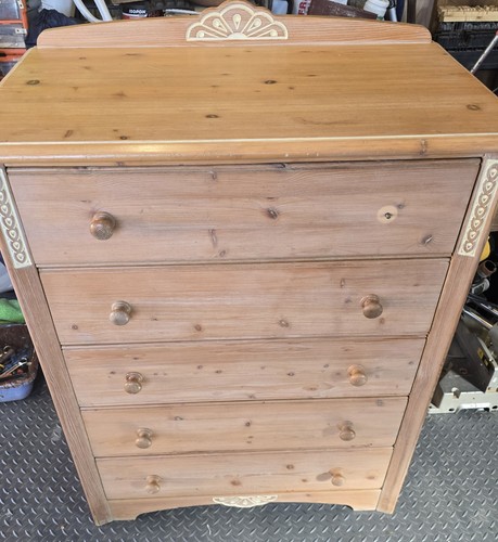 Solid pine chest drawers - chest,