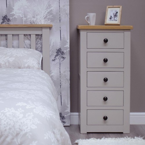 Grey painted tallboy - tallboy, chest