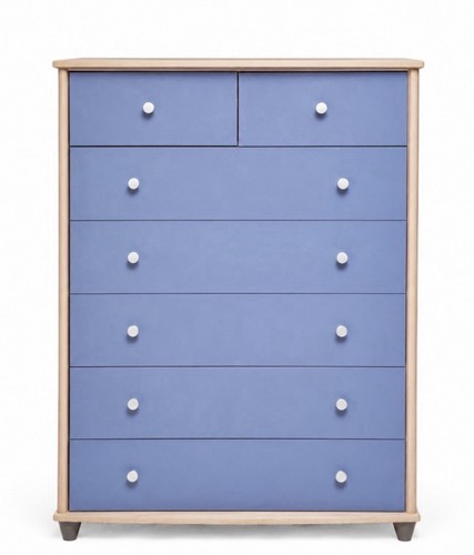 Blue natural wood tallboy - &,