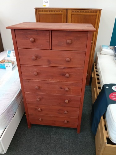 Solid pine tallboy chest of - ​solid,