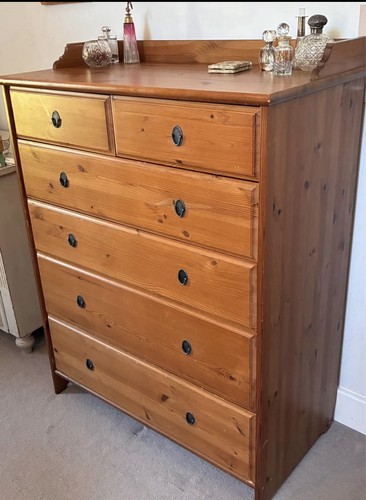 Chest drawers pine tall - chest,