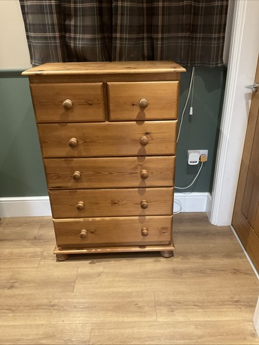 Pine tall chest drawers - chest, of