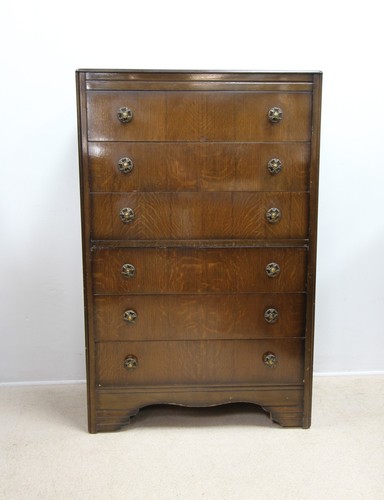 Vintage dark oak tallboy - tallboy, chest