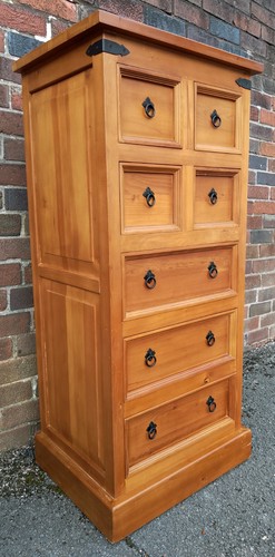Rustic solid pine tallboy - pine,