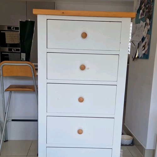 White medium wood - medium, 6-drawer