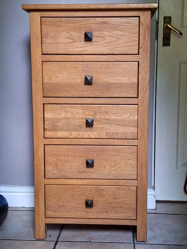 Tall boy solid - oak, drawer