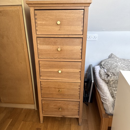 Tall boy drawers solid - , oak