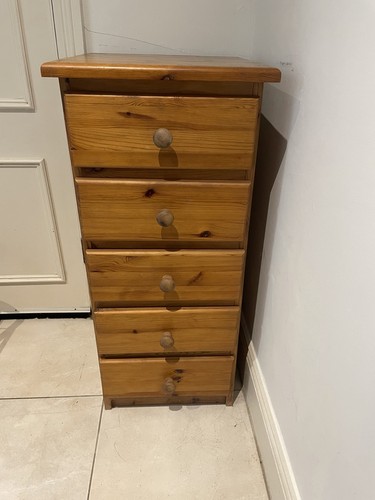 Tall wooden chest drawers - wooden,