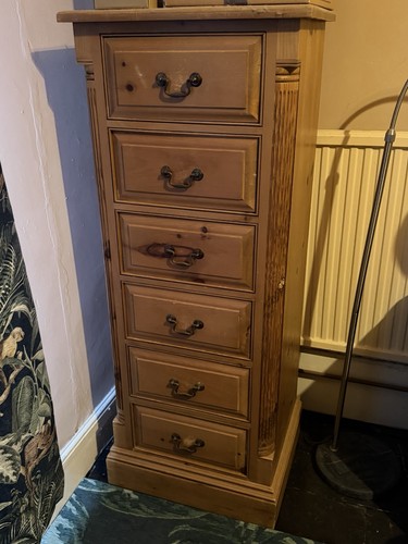 Solid pine tall - chest, of