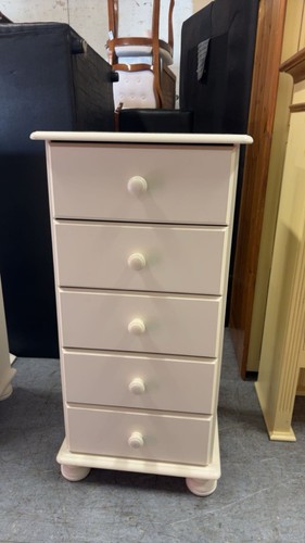 White wooden drawer - white, 5-drawer