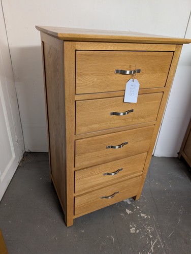 Solid oak chest drawers - chest,