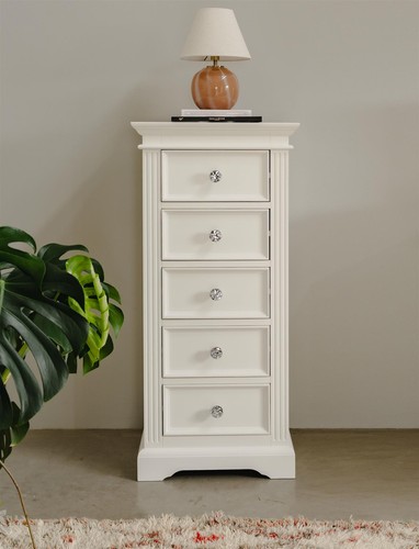 Tallboy white chest drawers - white,