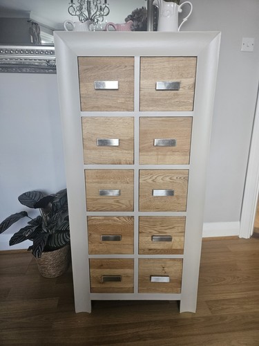 Tall boy chest drawers - boy, oak
