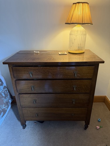 Oak tall boy chest - oak,