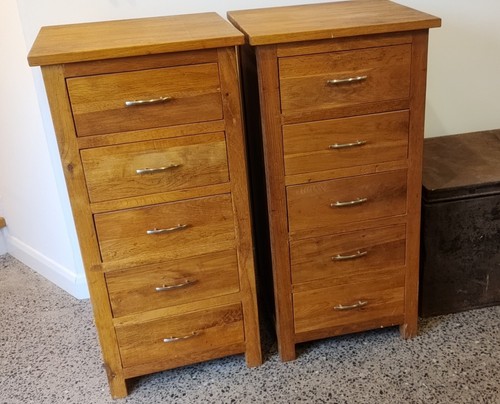 Oak tallboy chest - oak,