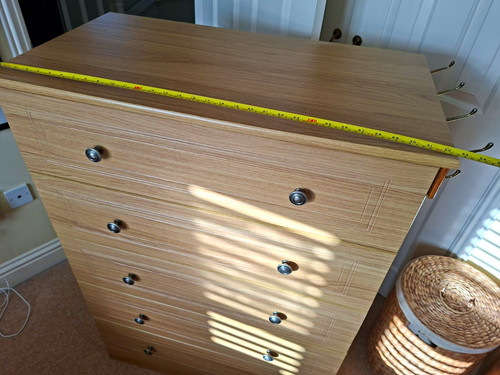 Light wood effect tallboy - light,