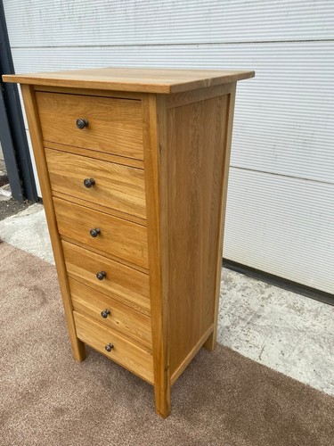 Oak tallboy drawer chest - oak,