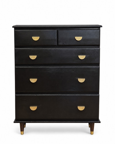Black tallboy chest drawers - tallboy,